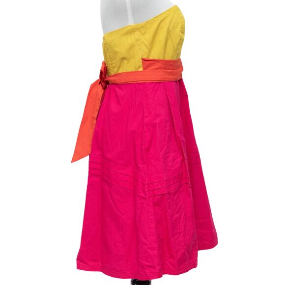Maeve Anthropologie Hues Color Block Strapless Summer Dress Size 4 - Picture 4 of 12